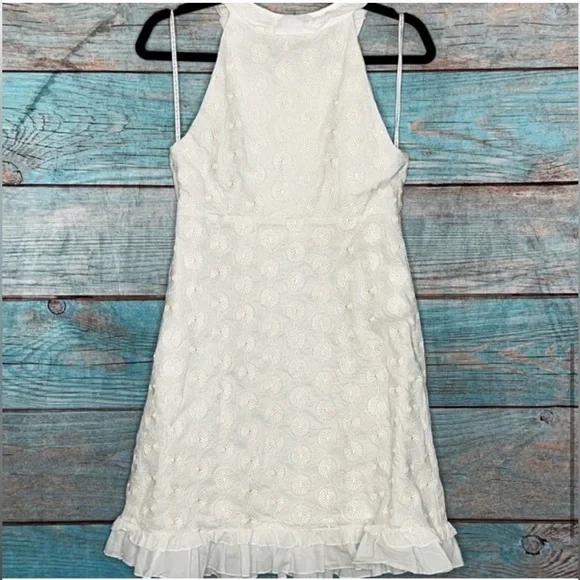 Lilly‎ Pulitzer Jacqueline Dress 4 Lace Tropical Fruit Pearl White Shift Ruffle - Picture 7 of 11